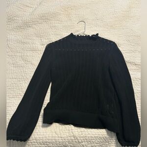 J. Crew pointelle sweater medium black